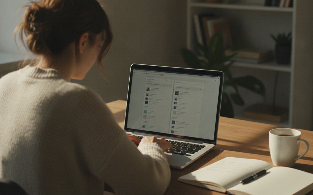 Person at a laptop learning how to pick a password manager