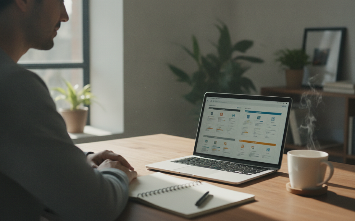 Person at a laptop learning how to speed up your workflow with the right tools