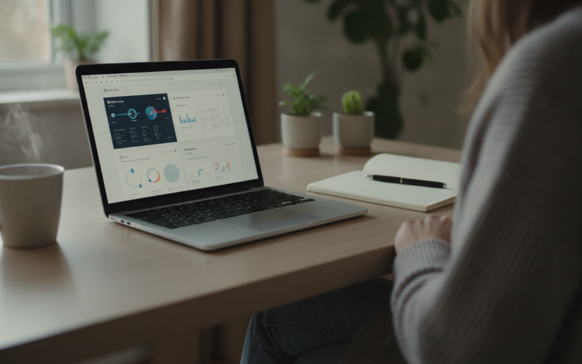 Person at a laptop reviewing subscriptions to cut software costs